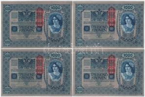 1902. 1000K (8x) sorszámkövetők "43957 - 43964", piros "Deutschösterreich" felül...