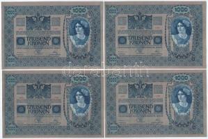 1902. 1000K (8x) sorszámkövetők "43957 - 43964", piros "Deutschösterreich" felül...