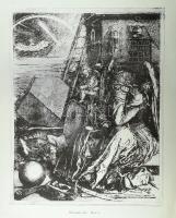 Melankólia (Dürer után). Nyomat, könnyűfém lapon, apró kopásnyomokkal, 45x36 cm
