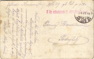 1918 Első világháborús osztrák-magyar katonák a román határon, díszkapu amin a román foglyok jönnek ...