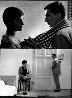 1963 Gábor Miklós és Bara Margit színészek a ,,Kertes házak utcája című magyar filmben, 9 db produkciós filmfotó Pánczél György (1920-?) filmtörténész hagyatékából, film- és színházifotó-gyűjteményéből, 20x30 cm