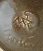 GNV Gorka jelzéssel: Madaras kínáló tál. Mázas kerámia, hibátlan, m: 22 cm