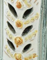 Kiss Roóz Ilona (1920-2010): Női figura, mázas kerámia, kézzel festett, jelzett, hibátlan, m:35 cm