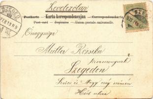 1903 Gebet bei Vollmond. S. M. P. Kr. Déposé 1904. / Jewish men praying at full moon. Judaica art po...