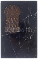 Osztrák-Magyar Monarchia 1917. In memoriam 1914-1917 Br plakett (37x66mm) fekete márványhasábon (86x137mm) T:2 Austro-Hungarian Monarchy 1917. In memoriam 1914-1917 Br plaque (37x66mm) on black marble sheet (86x137mm) C:XF