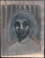 Jelzés nélkül: Női portré. Olaj, papír. 38×29 cm