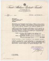 Budapest 1939. "Triesti Általános Biztosító Társulat" biztosítási okmány bélyegzésekkel, f...