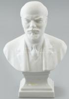 Herendi Lenin porcelán büszt, fehér mázas, jelzett, hibátlan, m: 16,5 cm