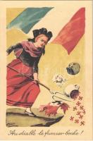 Au diable le fumier boche! / WWII French anti-Nazi propaganda art postcard, swastika. Editions Xavier Mappus s: Zislin