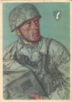 Unsere Luftlandetruppen. Luftlandepionier / WWII German military art postcard. ODA P.i.R. 10. Nr. 6. s: W. Willrich (fl)