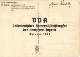Unsere Luftlandetruppen. Luftlandepionier / WWII German military art postcard. ODA P.i.R. 10. Nr. 6....