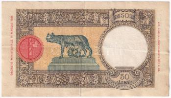 Olaszország 1937. 50L "1937. április 30." T:III
Italy 1937. 50 Lire "April 30th 1937...