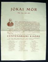 1925 Jókai Mór műveinek centenáriumi kiadását reklámozó nyomtatvány