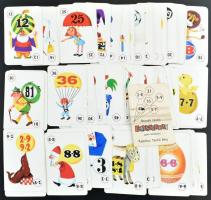Egyszeregy gyermekkártya, 72 lapos retró matematikai kártyajáték gyerekek számára, komplett, leírással, enyhén használt állapotban