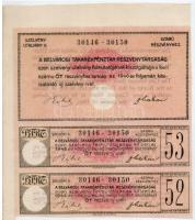 Budapest 1926. "Belvárosi Takarékpénztár Részvénytársaság" öt részvénye egyben 250P-ről (2...