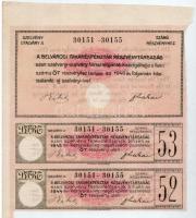 Budapest 1926. "Belvárosi Takarékpénztár Részvénytársaság" öt részvénye egyben 250P-ről (2...