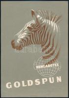 1951 Hungarotex Goldspun kisplakát. Textilipari reklám. Offset nyomda. 14x20 cm