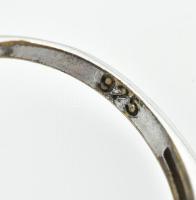 Ezüst (Ag) színes kővel díszített nyaklánc, fülbevaló és gyűrű szett, jelzett, gyűrű m: 60, bruttó: ...