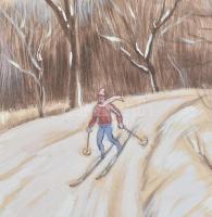 vitéz Pataky Ferenc (1897-?): Sielő. Tempera, papír, jelzett, lap széle sérült, 49,5x59,5 cm