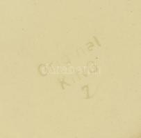 Német kerámia söröskorsó ón fedéllel, Oberstdorf látképével díszítve, részben kézzel festett, jelzet...