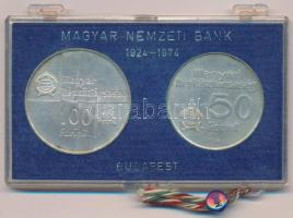 1974. 50Ft Ag "50 éves az MNB" + 100Ft Ag "50 éves az MNB" eredeti, sérült "...