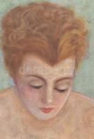 Halasi Horváth István (1904-1994): Női akt. Olaj, vászon, kartonra kasírozva. Jelzett. Vetemedésekke...