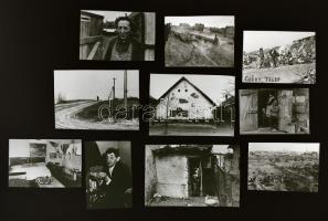 cca 1940 Budapest, Cséry-telep, Bojár Sándor (1914-2000) budapesti fotóriporter hagyatékából 10 db NEGATÍV, az egyik a képmezőben feliratozva, 4,3x6,7 cm és 3,2x4,9 cm között