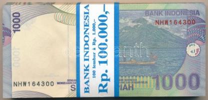 Indonézia 2013. 1000R (100x) eredeti banki kötegelővel, sorszámkövetők T:I,I- 
Indonesia 2013. 1000...