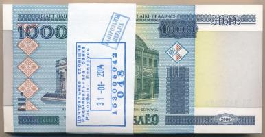 Fehérorország 2000. 100R (100x) eredeti, sérült kötegelővel T:I,I- Belarus 2000. 100 Rublei (100x) original, damaged wrapper C:UNC,AU