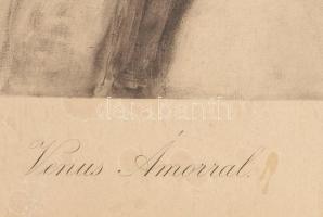 Lotz Károly (1833-1904) festménye után: Vénusz Ámorral (1910 körül). Fénynyomat, papír, kartonra kas...