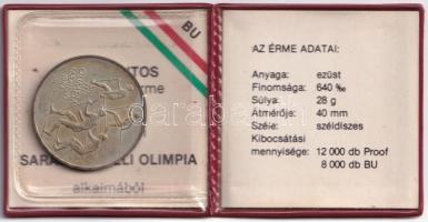 1984. 500Ft Ag "Sarajevoi Téli Olimpia" sérült, eredeti tokban, tanúsítvánnyal T:BU patina...