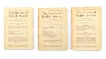 1964-65 3 db The Review of English studies. A quarterly journal of English literature and the English Language. ed: J. B. Bamborough.
