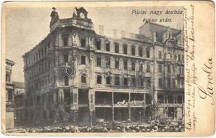1908 Budapest VI. Párisi Nagy Áruház égése után (kopott sarkak / worn corners)