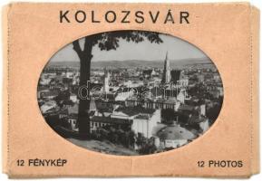 cca 1940 Kolozsvár, 12 db fotót tartalmazó leporelló, eredeti tartójában, 6,5×9,5 cm