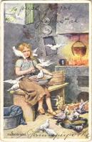 1913 Aschenbrödel / Children art postcard, Cinderella. B.K.W.I. 337-1. s: K. Feiertag (EK)