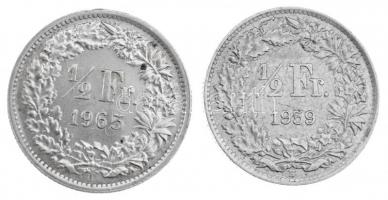 Svájc 1959-1965. 1/2Fr Ag (2xklf) T:1- Switzerland 1959-1965. 1/2 Franc Ag (2xdiff) C:AU Krause KM#23