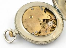 Langendorf fém tokos zsebóra, geometrikus mintázatú számlappal, működő szerkezettel d: 47 mm
