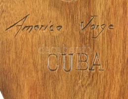 Cubai/Kubai fali fa maszk. Jelzett Ameroco Jorge. 28x13 cm