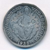 1938. 2P Ag "Madonna" T:2- patina Adamo P7