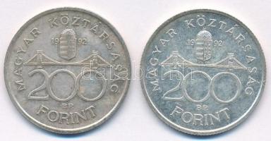 1992. 200Ft Ag "MNB" (2x) T:1-,2 patina
Adamo F13