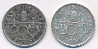 1992. 200Ft Ag "MNB" (2x) T:1-,2 patina
Adamo F13