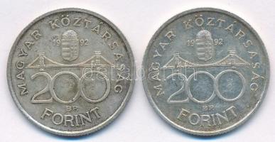 1992. 200Ft Ag "MNB" (2x) T:1-,2 patina
Adamo F13