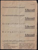 cca 1940 Likvozil gyógyszerreklám nyomtatvány