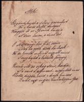 cca 1850 Vörösmarty Mihály: Átok c. Görgey-t gyalázó versének korabeli másolt kézirata