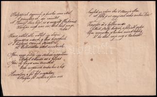 cca 1850 Vörösmarty Mihály: Átok c. Görgey-t gyalázó versének korabeli másolt kézirata