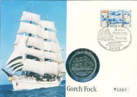 Kongó 1993. 100Fr "Herzogine Cecilie-Négyárbócos hajó" érmés, bélyeges borítékon T:2