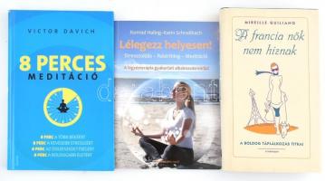 3 db fogyókúra és étrend könyv: A francia nők nem híznak, 8 perces meditáció, Lélegezz helyesen