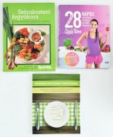 3 db szakácskönyv: Hogyan fogyjunk tudatosan, 28 napos egészséges étrend és életmód porogram, Szórakoztató fogyókúra.