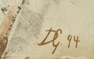 DG 94 jelzéssel: Fehér kép. Olaj, karton. Üvegezett fa keretben. 70x100 cm