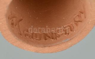 Kerámia figura, színesen festett, jelzés nélkül, m: 7 cm